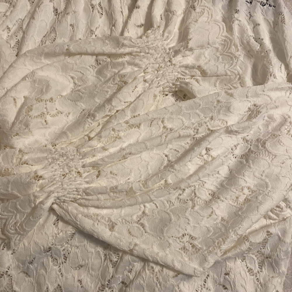 Free Peoplele White Stretchy Top XL - Picture 5 of 9